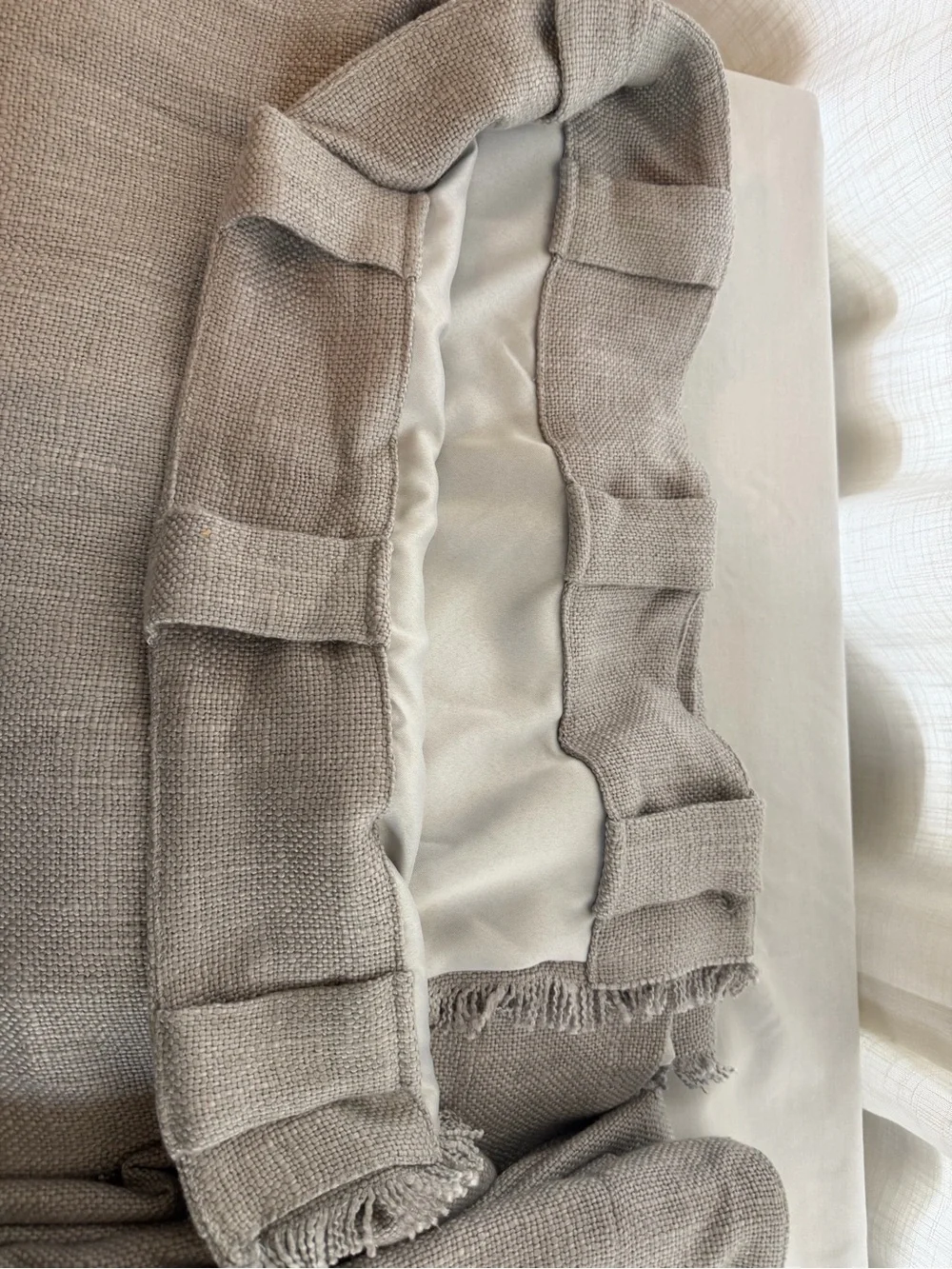 Anthropologie Sage Fringe Linen Curtain Panels